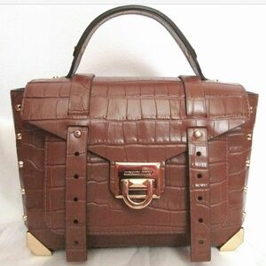 Michael Kors Tan Croc-Embossed Satchel